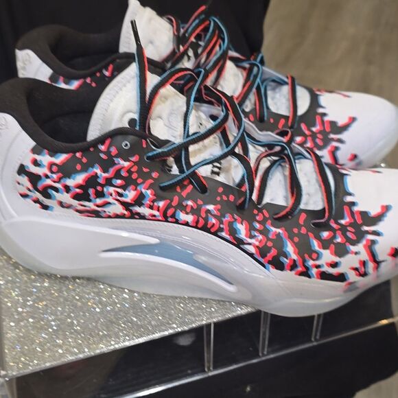 Jordan Zion 3 NRG 3D Shoes- Football Grey/Flash Crimson/Chlorine Blue/Black - Picture 12 of 13